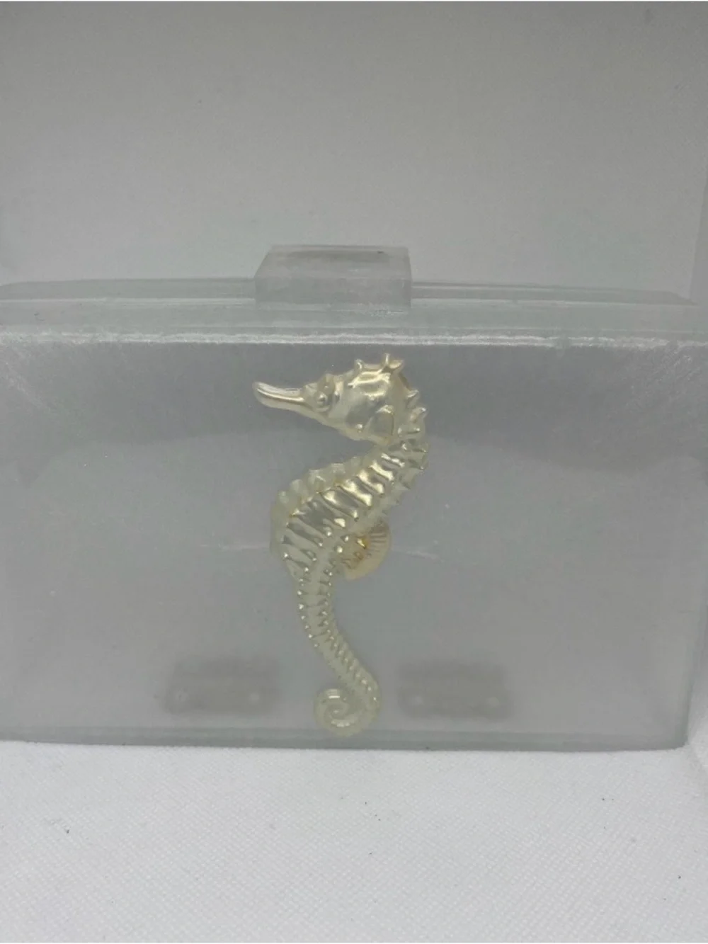 Ocean Bag -Iridescent Resin Seahorse Clutch Handbag